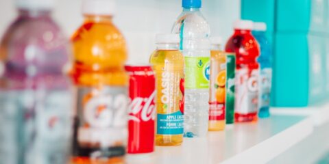 gatorade plastic bottle on white table