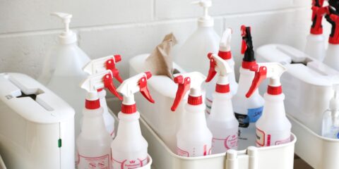 white plastic bottles on white plastic container