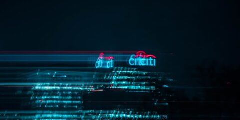 a blurry photo of a city at night