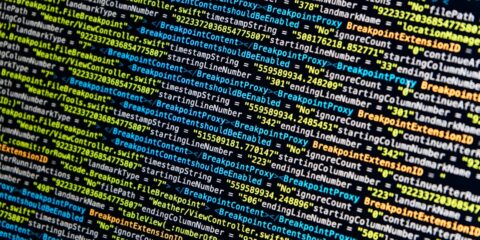 turned-on monitor displays source codes