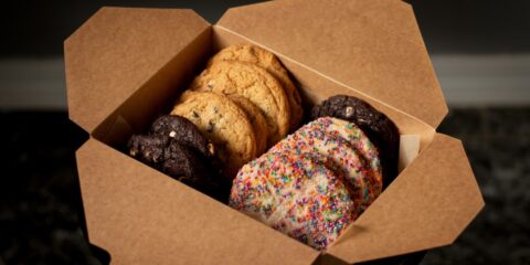 brown and purple bread in brown cardboard box