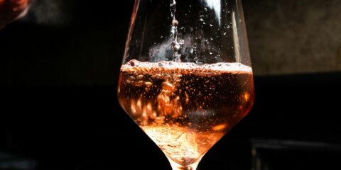 liquor pours in wine glass