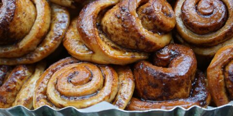 brown bread on silver foil