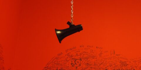 black megaphone pendant