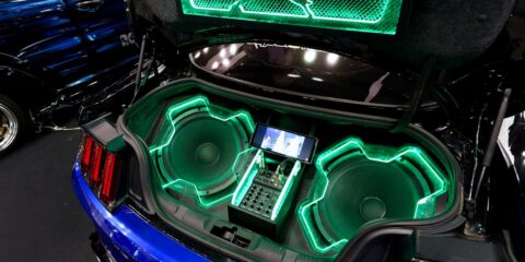 A car that has some speakers in it