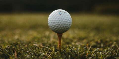 closeup photo of white golf ball