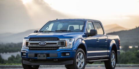 blue Ford pickup truck