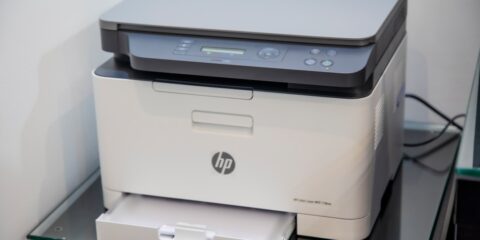 white and gray hp all in one printer
