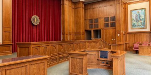 In-Person Study – Mock Trial (Philadelphia County, PA) – Earn $325 architectural photography of trial court interior view